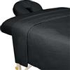 ForPro Professional Collection ForPro Premium - Set di lenzuola da massaggio in flanella, 3 pezzi, con lenzuolo piatto, lenzuolo con angoli e copri poggiapolsi, colore: Nero