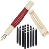SIPLIV Jinhao 82 Mini penna stilografica in plastica, penna da viaggio tascabile a paragrafo corto, con convertitore di inchiostro e 20 cartucce di inchiostro nero, pennino extra fine iridio, rosso