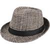LXOrdora Cappello da uomo in feltro di lana Fedora a righe a tesa corta anni '20 Panama Jazz Cap, Cachi, Taglia unica