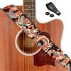 BestSounds Tracolla per chitarra, unica tracolla Azure Dragon include bottone per tracolla e 2 fermatracolla per basso, chitarre elettriche e acustiche (Azure Dragon)