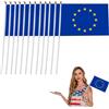 SEMINISMAR Bandiera Stick, Mini UE, per eventi sportivi Memorial Day e celebrazioni nazionali, 14X21 cm, 10 pezzi, Bandiere europee