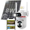 UCOCARE Telecamera Solare 4G da Esterno con SIM, Registrazione AOV 24/7 | Doppia 4MP Telecamera con SIM, Pannello Solare 8W, Batteria 15800mAh, Tracciamento AI 360°, Visione Notturna a Colori, IP66