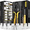 DxCRIMP Kit di Pinza Crimpatrice Standard .093″ (5,03 mm) — Kit di Crimpatura; Alloggiamenti & Contatti 2-12 poli (22-14 AWG/0,34-2,5 mm²), Pinza a Cricchetto & Estrattore; elettrodomestici, arcade