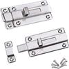 Wilsonzin 2pcs Bulloni per porte Acciaio Inossidabile Slide Bolt Chiavistello Scorrevole per Porta con Viti in per Applicabile A Varie Porte,3 Pollici