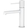 Krobec Rubinetto per lavabo,Rubinetto Bagno Lavabo,Miscelatore lavabo bagno,Rubinetto bagno, miscelatore monocomando per Bagno,Design zigrinato,Nucleo valvola in ceramica,Bianco opaco.