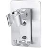 Upstore Supporto per Soffione da Doccia con Adesivo Forte e Regolabile, Montaggio a Parete con 2 Ganci per Doccetta e Bidet, Staffa per Iroratore per Vasca da Bagno, Argento, Alluminio