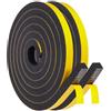YANKUIRUI Nastro Sigillante Guarnizione 12mmx12mm/4m Spazzola adesiva per spogliarello per Porte Finestre Nastro Adesivo in Schiuma Guarnizione in Gomma Contro