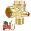 tinshow Valvola di Ritorno a 3 Vie per Compressore con Filettatura 20 * 16 * 10mm, Valvola di Non Ritorno, Pezzo di Ricambio per Compresssore d'aria, Valvola di Ritenuta 90° Maschio Filettato, Pezzi di