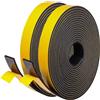 YANKUIRUI Guarnizione Finestra Porta Nastro Sigillante Autoadesivo in Gommapiuma, Alta Densità Neoprene Isolamento Nastro Sigillante per Anti Freddo, Rumore e Collisione (25mm x 3mm/10M, Nero)