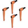 QUARKZMAN 4pz Regolabile Serraggio Leva Maniglie M10 x 20mm Maschio Filettatura Bullone Manopole Girevole Vite blockggio Rapido Rilascio Cricchetto Pulsante Maniglia, Arancione