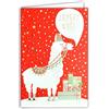 Afie Cartolina Buon Natale Lama Berretto Peruviano Pompon Regalo Stelle Rosso Oro Dorato
