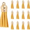 PATIKIL 1.5 Nappe Pelle Mini, 30Pz Ciondoli in Pelle Nappine Colorate Charm Portachiavi Con Cappuccio Dorato Per Decorative Borse Bracciali Creazione Gioielli Portachiavi, Oro