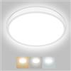 Hepside Plafoniera LED Soffitto, 16CM Lampada da Soffitto, 3000K/4000K/6500K 3 CCT Regolabili Luce Soffitto, Impermeabile Rotonda Plafoniere Bagno per Cameretta, Soggiorno, Balcone, Corridoio, Ufficio