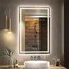 GANPE Specchio da bagno a LED, specchio da trucco, montaggio a parete, 6500 K, LED ad alto lumen, anti nebbia, IP44 impermeabile+verticale e orizzontale (90 x 60 cm)