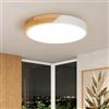 Kambo Plafoniera LED Soffitto 24W 2400LM, Luce Legno Bianco Rotonda Ø30cm | Moderna Lampada 4500K Luce naturale illuminazione per Casa vacanza Interni Soggiorno Camera Cucina Corridoio Ufficio