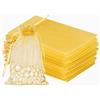 jijAcraft 100pz Sacchetti Regalo in Organza Grandi 13x18cm Borse Organza con Coulisse, per Matrimonio Festa Favore, Caramella, Gioielli (Oro)