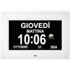 Memwake Orologio per Demenza, Grande Orologio Digitale con orario, Sveglie Digitali per Anziani, Orologio da Parete Digitale.(7 white)