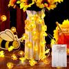 ENLACE Catena luminosa a LED con girasoli e api, 3 metri, 30 LED, funzionamento a batteria, giallo