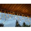 LEDZEIT - Profi Serie - Stalattiti luminose a LED per esterno, ghiacciolo, 3 m x 0,5 m, bianco caldo, 2 segmenti,10 flashing LED, IP67, con cavo di alimentazione, espandibile, per la decorazione
