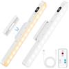 AUAUY 2 Pezzi Luce Armadio LED, USB-C Ricaricabile Magnetica Lampada con Telecomando, 5 Temperature Colore&5 Luminosità Dimmerabile, 1500mAh, per Cucina Scale Soggiorno Camere da Letto Guardaroba