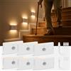 wowatt Luce Notturna Sensore Movimento, 3 Modalità Luce Notturna Ricaricabile, 3000K-4000K-6500K Luci con Sensore di Movimento da Interno, per Scale, Corridoio, Camere da Letto, Cucina(6 Pcs)