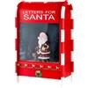 Wintem - Cassetta Postale Natalizia 40 cm con Luci LED, Neve in Movimento e Musica - Decorazione in Metallo con Babbo Natale, Effetto Scenografico per Addobbi Natalizi