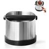 NCOALE Knock Box per Espresso, Scatola Raccolta Fondi Caffè in Acciaio Inox con Barra Removibile, Base Antiscivolo, 580 ml, Accessorio per Macchina Caffè, Casa, Bar, Ufficio