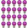 ZFQ Lampadine Colorate LED Viola, Lampadina E27 G45 2W, Mini Lampadine Colorate Lampada LED, Impermeabile per Interni ed Esterni, Decorazione per Feste Natale Halloween Matrimoni, Pacco Da 20