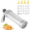 Cyrank Biscotti Press Set, Acciaio Inossidabile Biscotti Estrusore Press Cookie Gun Kit Set con 20 Dischi Stampo Cookie Set di Strumenti di Decorazione di Torte FAI DA TE
