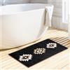 Dermalyx Schwarze Badezimmer Matten, Azteken Boho Badteppich Westliche Plüsch Rutschfeste Maschinenwaschbare Badematten Groß Weich Saugfähig Moderner 50x76 cm