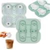 Bustlwor Stampo Cubetti di Ghiaccio Silicone, Ice Cube Mold Forma di Pinguino, Stampo per Gelato, Facili da Rilascio per Cocktail, Whisky, Vino, Frutta, Gelati (verde)