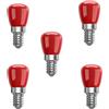 Y.W.Licht T26 Lampadina E14 Rossa 3W 220-240V Frigorifero Lampadine di Ricambio per Elettrodomestici Frigorifero Cappa, Colore rosso Non Dimmerabile per Halloween/Natale/Festival, Bar/Feste (5 Pezzi)