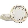 BOKFJBP Set di 60 piatti di carta per feste da 7 pollici bianchi e dorati, piatti usa e getta per feste, servizio di laurea, compleanno, feste, matrimoni, Natale