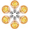 HUSTUNG Lampadine LED E27, Dimmerabile Lampadina LED 4W (Equivalente a 40W) G80 Edison Vintage Lampadina LED E27 Luce Calda 2700K - Ambra, Pacco da 6