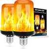 LIAISIMI Lampadina Effetto Fiamma LED, E27 4W Lampadina a LED, Giallo Caldo 1400K, Effetto Fiamma, 4 Modalità Illuminazione per decorazioni per Natale, Halloween, Feste e Casa (Nero, 2 PZ)