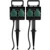 Unitec 44202 - Picchetto da giardino con doppia presa di corrente, cavo da 1,5 m (Confezione da 2)