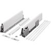cyclingcolors 2x Cassetto completo con guide + pannello + supporto anteriore e posteriore + coperchio viti Binari scorrevoli mobili cucina, altezza 204mm, lunghezza 300mm, bianco, reling rotondo x4