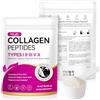CCKULOOB Polvere di collagene, polvere di collagene, 5 tipi di collagene, polvere peptidi 454 g | peptide tipo 1 e 3, con vitamina C, ialurone e biotina, insapore per pelle, articolazioni, capelli