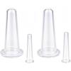 QUUPY Set di coppettazione facciale in silicone per massaggio sottovuoto per corpo occhi viso collo strumento per la cura della pelle (2 grandi + 2 piccole, bianco)