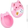 Penitue Custodia in Silicone, Antiurto con Simpatico Gatto Custodia Protettiva in Silicone con Cordino Protezione per lo Schermo Anti-Caduta (Rosa)