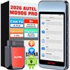 Autel MaxiDiag MD906PRO Strumento Diagnosi Auto: 2026 Bluetooth Ver. di MaxiCOM MK808S MX808S, Successore di MD808PRO MD806 OBD2 Diagnosi Auto Tutte, CAN FD FCA, 11 Servizi, Nessun Costo Abbonamento