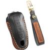 TECART Custodia protettiva per chiavi auto adatta per Porsche 911 718 Cayenne Macan Panamera Boxster Cayman Carrera Spyder portachiavi in pelle 3 tasti nero