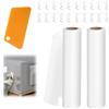 VOSSOT 2 PCS Pellicola Adesiva Trasparente con 20 Spilli e 1 Spatola, 20 cm x 3 m Pellicola Antigraffio Gatto Divano, Pellicola Trasparente Adesiva per Mobili, Tavolo, Parete e Porta