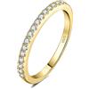 JewelryPalace Anello Half Eternity Donna Argento con Creato Moissanite, Anelli Dorati Donna 925 con Pietre a Taglio Rotondo, Fede Nuziale in Oro Anello Matrimonio Set Gioielli Donna 16