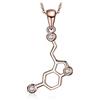 JewelryPalace 0.2ct Collana Serotonina Donna Argento 925 con Cubica Zirconia, Collana Ciondolo Pietra a Taglio Rotondo con Catena 45cm, Collane Pendenti Lunghe Oro Rosa Anniversario Set Gioielli Donna