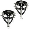 Wenrou Punk Bracciale In Pelle Nera Con Borchie e Rivetti, Braccialetto Regolabile per Halloween Cosplay Festa - 2 Pezzi