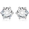 JewelryPalace Orecchini a Bottone Argento 925 con Moissanite Creata, Piercing a Lobo con Pietra a Taglio Rotondo, Solitario Argento Matrimonio Set Gioielli Donna