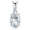 JewelryPalace 1-2ct Collana Solitario Donna Argento 925 con Cubica Zirconia, Collana Ciondolo Pietra a Taglio Ovale con Catena Veneziana 45cm, Collane Pendenti in Tre Ori Set Gioielli Donna