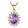 JewelryPalace 1.8ct Collana Donna Kate Middleton Argento 925 con Naturale Ametista Viola, Princess Diana William Collana Ciondolo Pietra Ovale con Catena 45cm, Collane Pendenti Oro Set Gioielli Donna