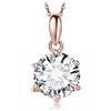 JewelryPalace 2ct Collana Solitario Donna Argento 925 con Cubica Zirconia, Collana Ciondolo Pietra a Taglio Rotondo con Catena Maglia 45cm, Collane Pendenti in Oro Rosa Set Gioielli Donna
